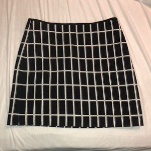 Loft black and white pencil skirt
